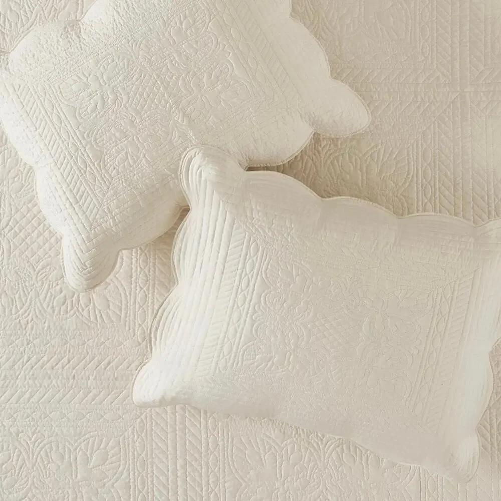 Madison Park Tuscany 3 Pc Quilted Coverlet Set Ivory King/California King